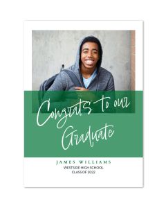 Congrats Green Personalized Photo Graduation Card