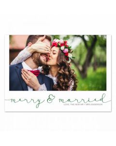 Merry & Married Customized Photo Christmas Card
