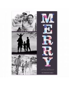 Dotted Merry Personalized Photo Christmas Card