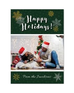 Personalized Snowflakes Happy Holidays Photo Card
