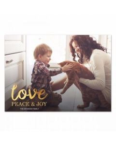 Love is Golden Customized Holiday Photo Card