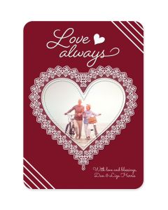 Lace Heart Personalized Valentine's Day Photo Card