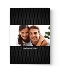 Black Grid Personalized Photo Card