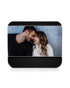 Black Grid Personalized Photo Mouse Pad