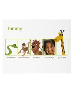 Jungle Friends Personalized Wrapped Canvas Print