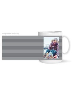 Grey Stripes Personalized Mug