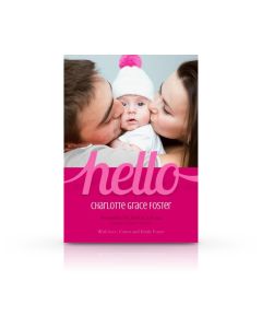 Hello Birth Announcement Customized Photo Card