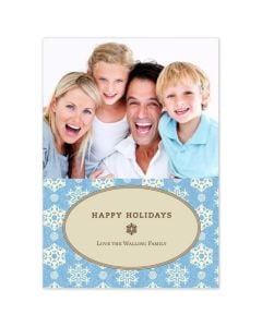 Classic Snowflakes Personalized Photo Holiday Card
