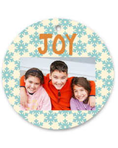Joy Custom Photo Christmas Ornament