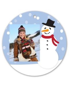 Snowman Personalized Photo Christmas Ornament