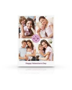 Pink Badge Personalized Photo Valentine's Day Card