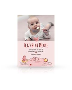 Pink Sparrows Birth Announcement Customized Photo Card