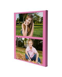 Pink Pinstripes Personalized Wrapped Canvas Print