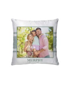 Green Stripes Personalized Photo Pillow