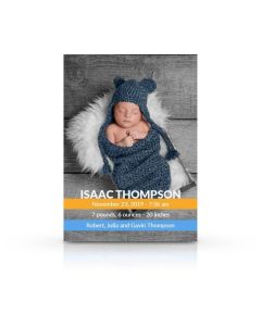 Stripes Birth Announcement Customized Photo Card