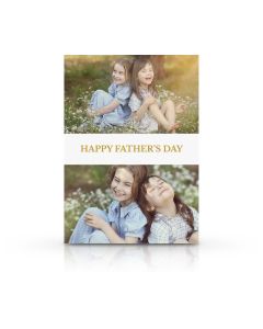 White & Gold Father's Day Customized Photo Card
