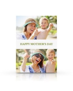 White & Green Personalized Photo Mother's Day Card